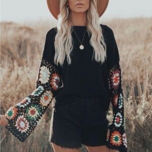 White Crochet sweater top